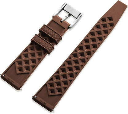 HOTFKM Rubber Watch Strap Quick Release Tropical Style Fluororubber 18mm 19mm 20mm 21mm 22mm Soft Breathable Durable FKM Rubber Watch Band Universal Replacement Band Strap for Men Women