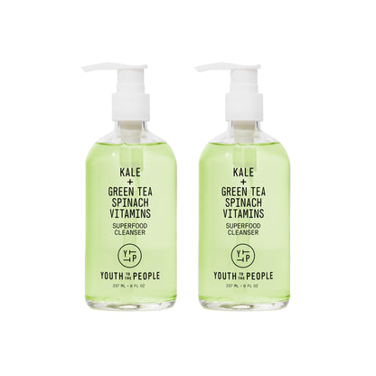 HOTYouth To The People Superfood Facial Cleanser - Kale + Green Tea Daily Face Wash, Gently Removes Makeup, SPF, and Oils, Soothing Antioxidants for Glowing Skin, pH Balance, Clean Pores, Refillable