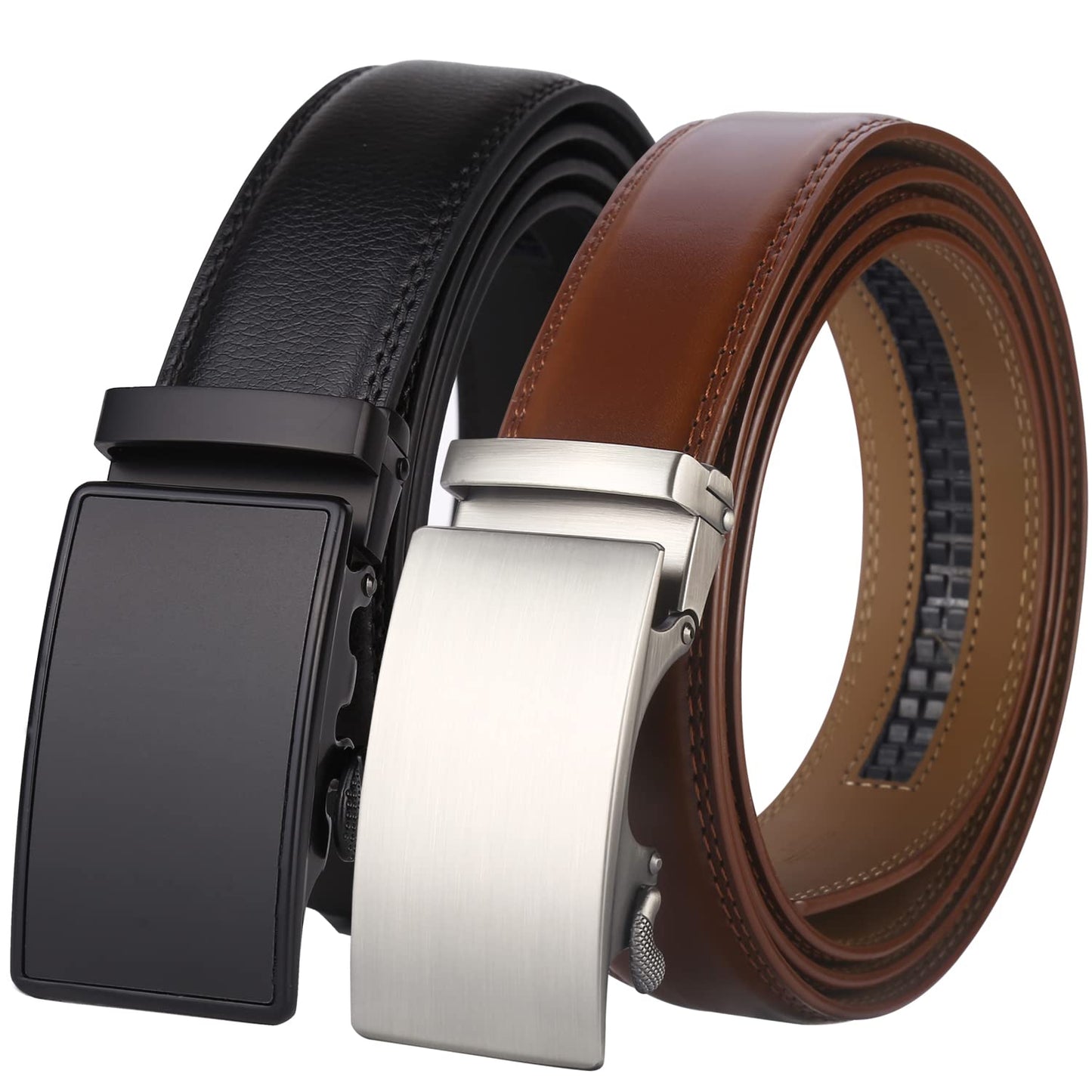 HOTLavemi Men's Real Leather Ratchet Dress Casual Belt, Cut to Exact Fit,Elegant Gift Box