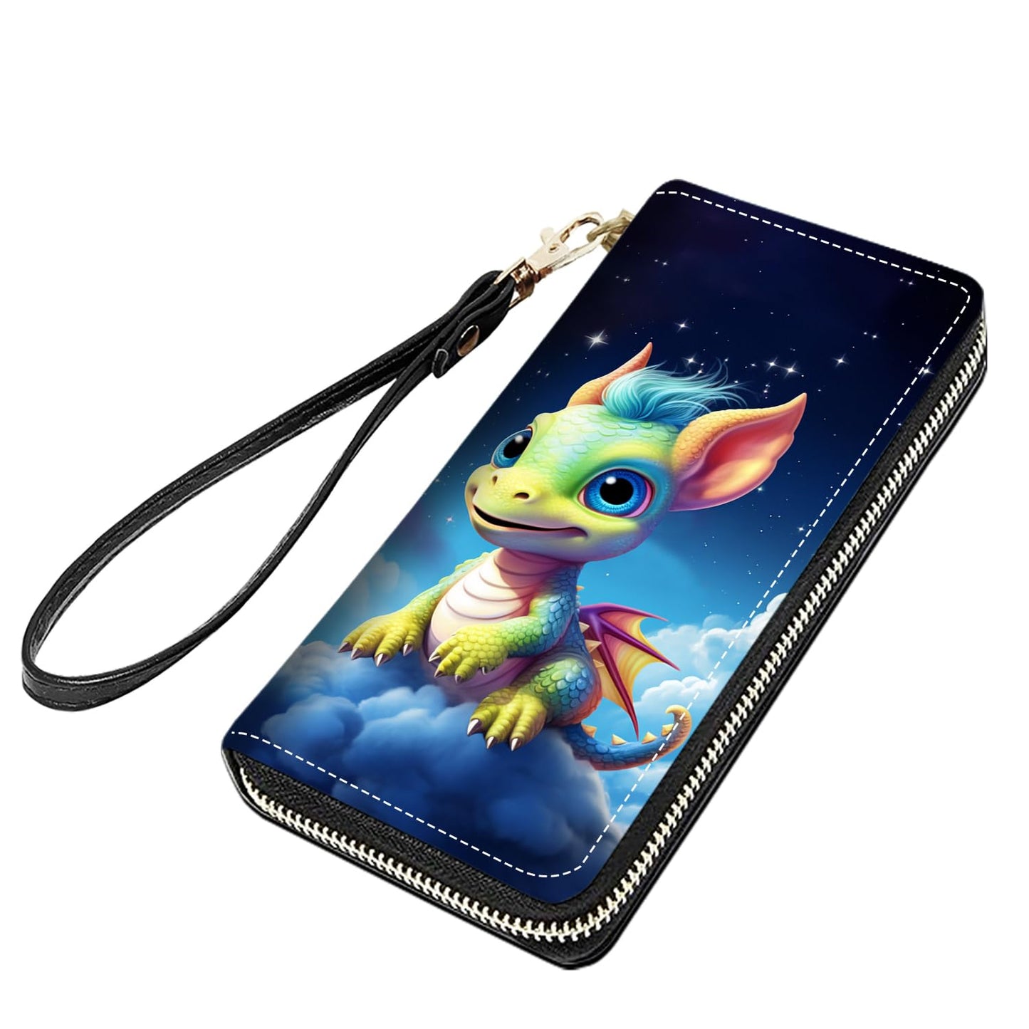 HOTCute Sloth Print Women Large Capacity PU Leather Zip Around Wallet, Multifunctional Clutch Purse for Cash/Card/Coin/Smart Phone