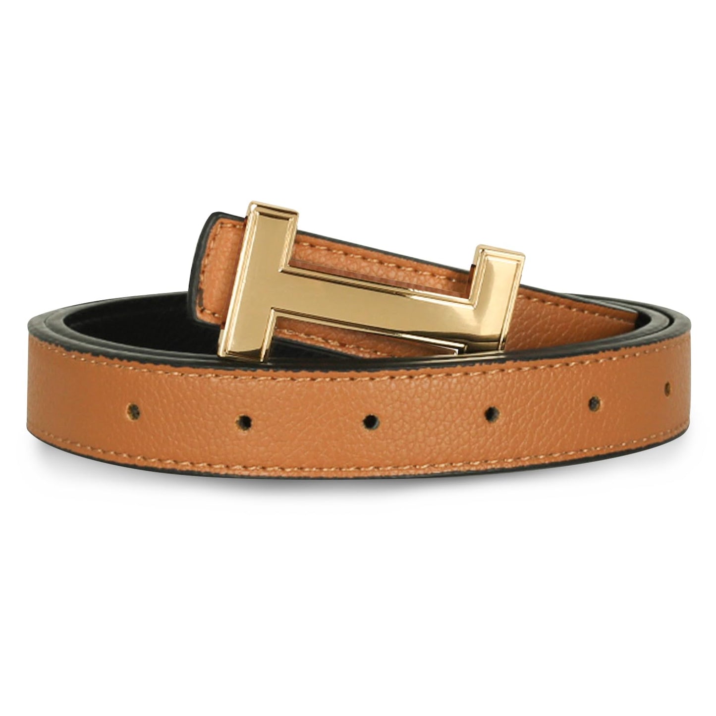 HOTRelang Women's Belts with Gold Buckle, Fashion Waist Band, Elegant Ladies' Belt, Gift for Women
