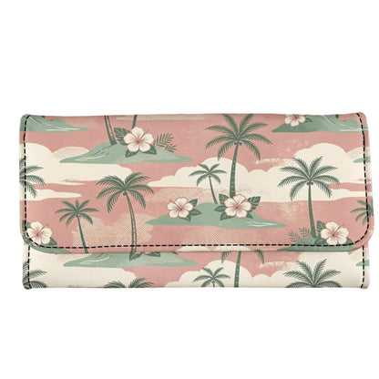 HOTHowilath Womens Hibiscus Flower Wallet Clutch Organizer With Change Pocket, Credit Card Clutch Long Purse for Women - Hot Pink