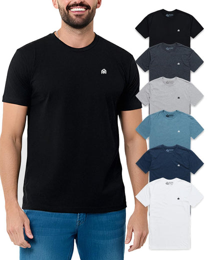 HOTMens T Shirts Soft Cotton Crew Neck Athletic Fit Casual Tees S-4XL | Soft cotton blend casual tee shirts with 4-way stretch - tag-free athletic fit for gym, work & casual wear. A go-to gift.