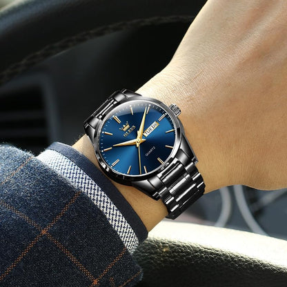 HOTOLEVS Mens Gold Watches Waterproof Stainless Steel Lightweight Watch with Date Classic Luxury Dress Watch for Men Gold White Blue Green Dial