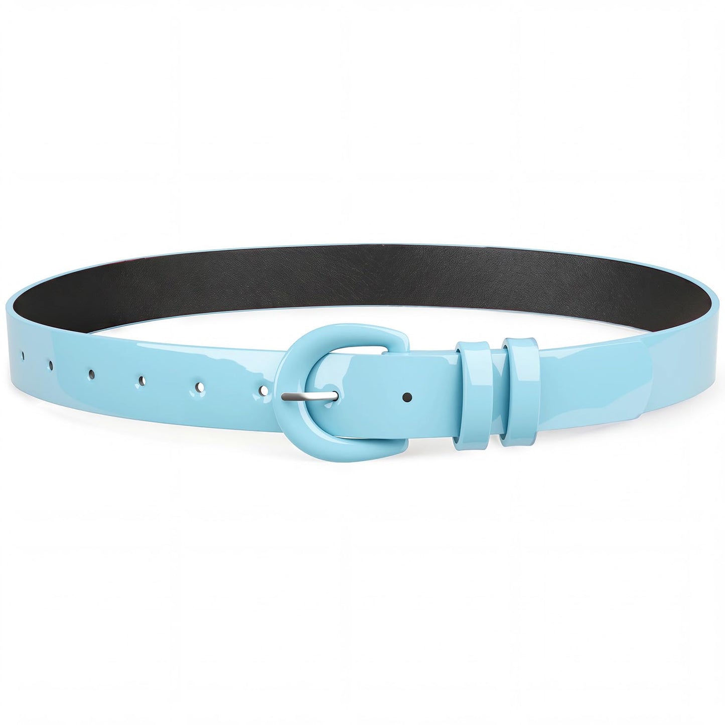 HOTJASGOOD Women Patent Leather Belt for Jeans Pants Vintage 50s Women Belt for Dress
