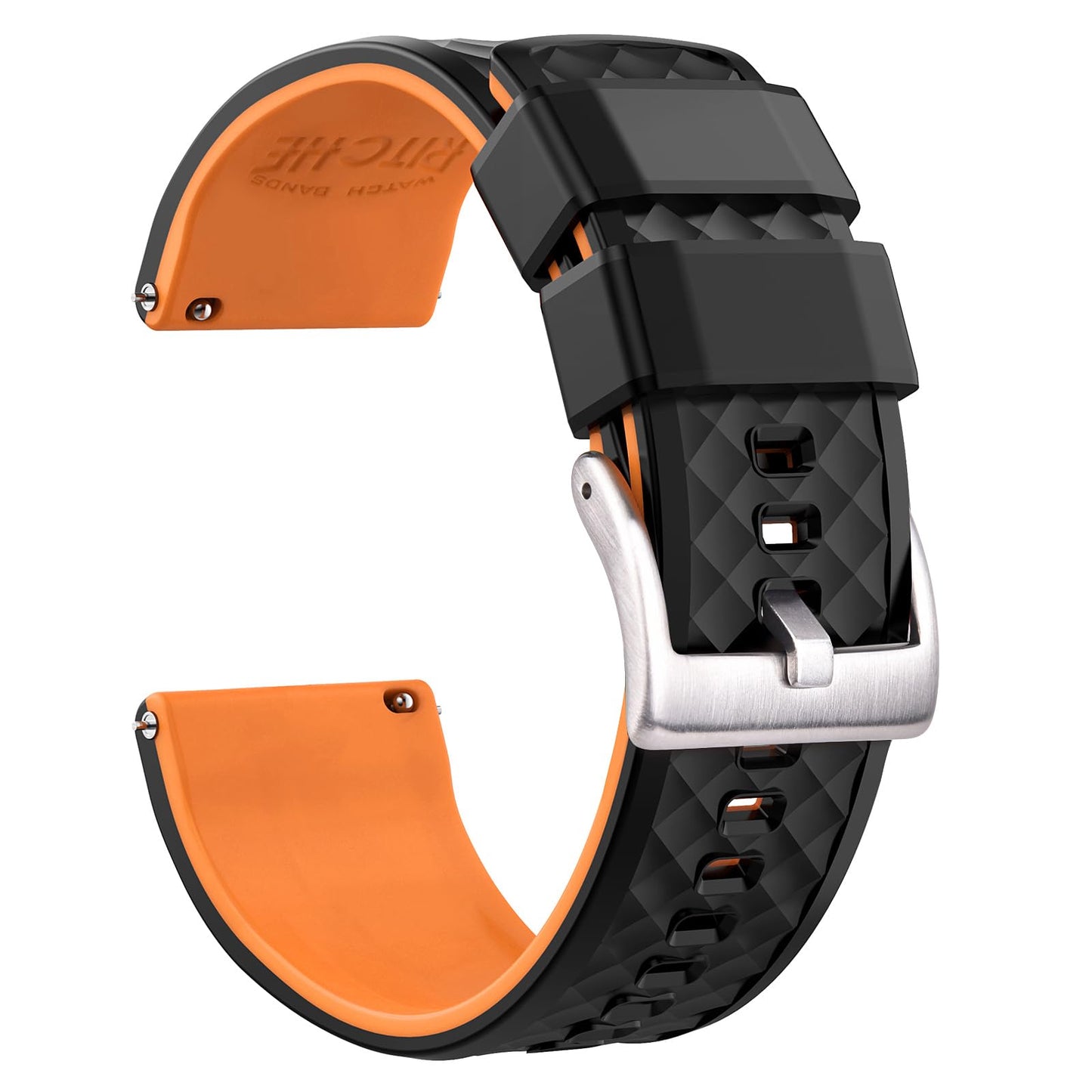 HOTRitche Christmas Gift Silicone Watch Bands 18mm 20mm 22mm 24mm Quick Release Rubber Watch Bands for Men, White Elephant Gifts, Stocking Stuffers For Men