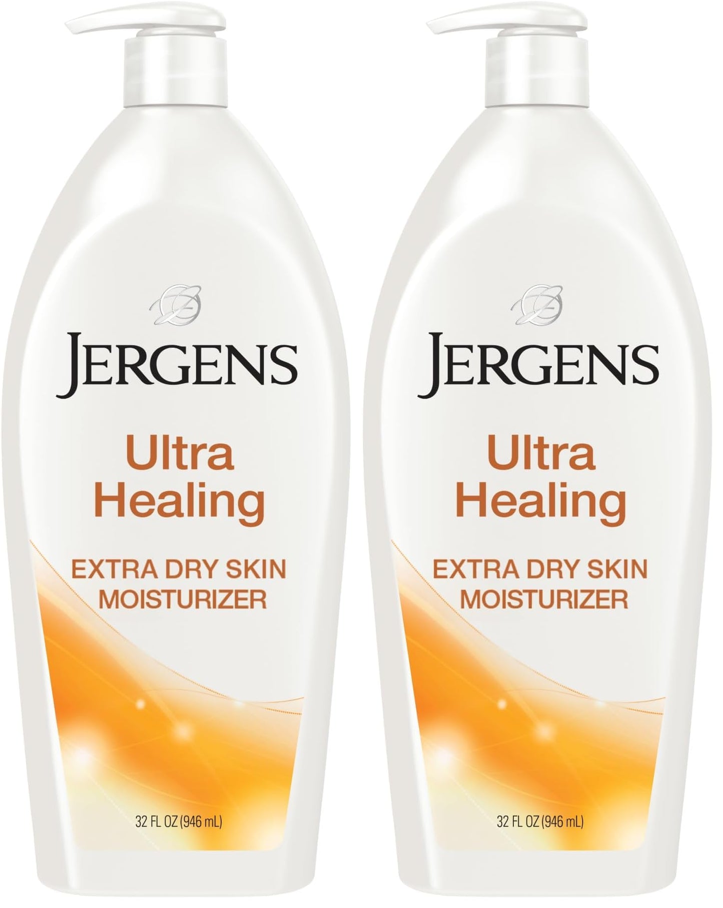 HOTJergens Ultra Healing Dry Skin Lotion, Hand and Body Moisturizer for Quick Absorption into Extra Dry Skin with Hydralucence Blend, Vitamins C, E and B5, White, 32oz
