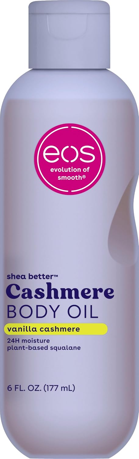 HOTeos Cashmere Oil, Vanilla, 24 Hour Moisture, Plant-Based Squalane to Soothe, Soften and Smooth Dry Skin, 6 fl oz