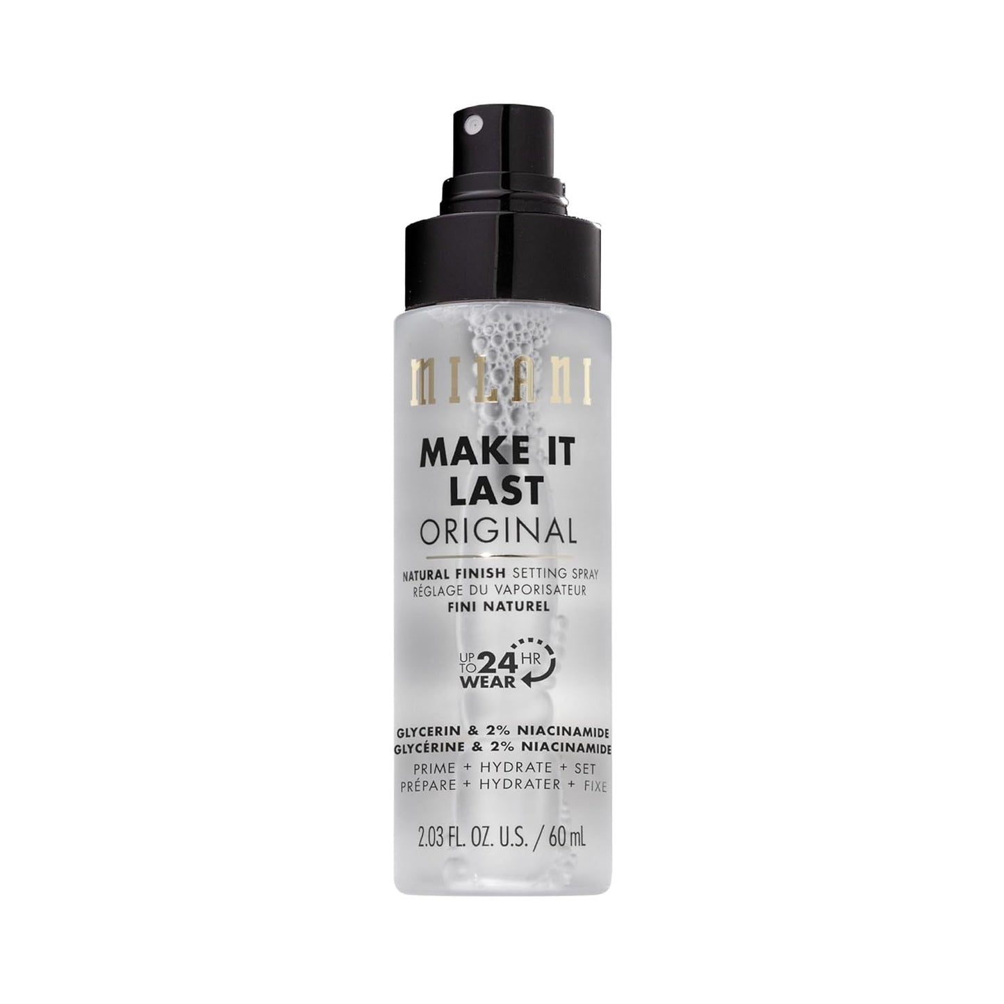 HOTMilani Setting Spray + Primer, Make It Last Original - Natural Finish with Niacinamide for Hydration, Setting Spray for Makeup and Face Primer, 3-in-1 Prime + Hydrate + Set, 2.03 Fl. Oz