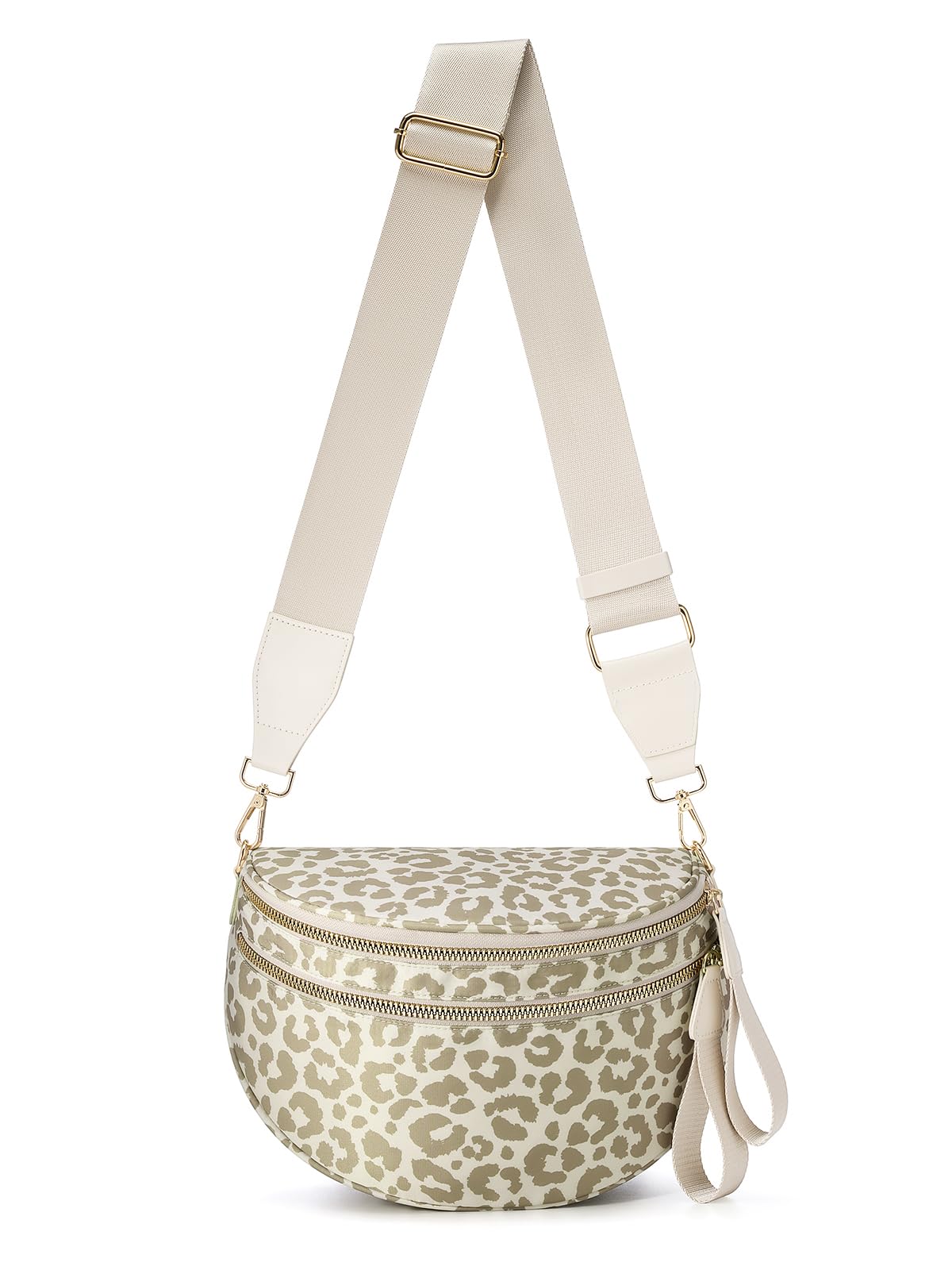 HOTPure Colour Crossbody Bag Bum Bag for Women,Spacious Purse Fanny Packs Belt Bag,Oversized Bum Bag (Colour Bum Bag-Beige)