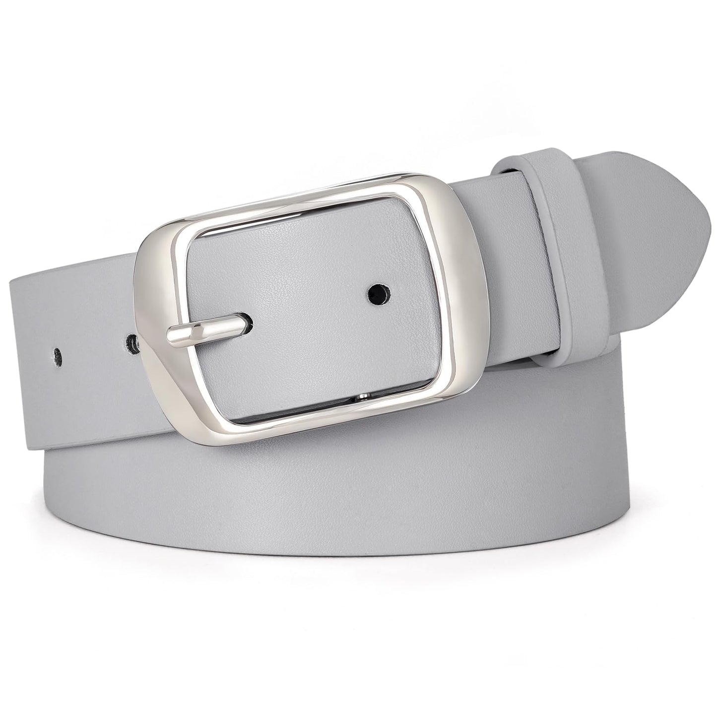 HOTWHIPPY Women Leather Belts for Jeans Pants Fashion Dress Belt for Women with Solid Pin Buckle
