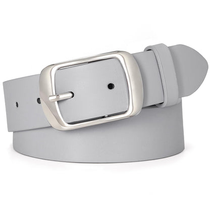 HOTWHIPPY Women Leather Belts for Jeans Pants Fashion Dress Belt for Women with Solid Pin Buckle