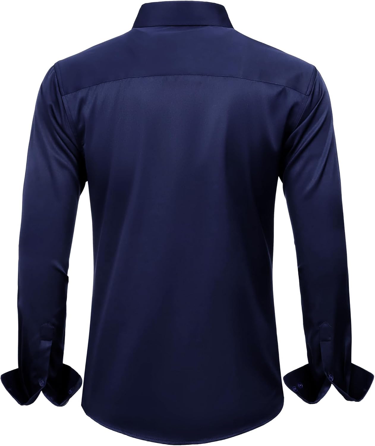 HOTJ.VER Men's Dress Shirts Solid Long Sleeve Stretch Wrinkle-Free Formal Shirt Business Casual Button Down Shirts