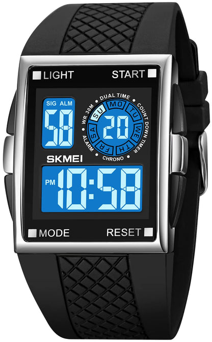 HOTGosasa Men Sports Military Watches Digital Airplane Shaped LED Light Waterproof Watches