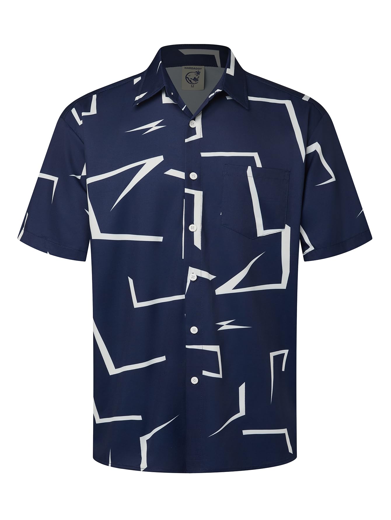 HOTHardaddy Men's Hawaiian Shirt Short Sleeves Printed Button Down Summer Beach Casual Shirts