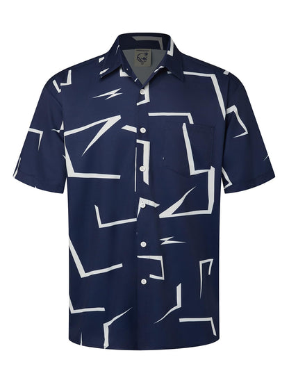 HOTHardaddy Men's Hawaiian Shirt Short Sleeves Printed Button Down Summer Beach Casual Shirts
