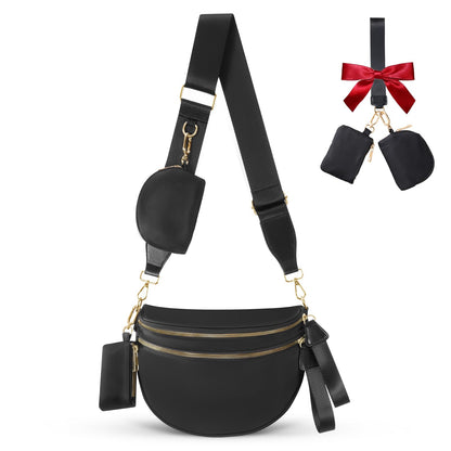 HOTCross Body Bag for Women Bum Bag Checkered Belt Bags Fanny Packs for Girls Travel Purse Fashion Waist Packs Crossbody Nylon Purse Trendy Shoulder Bags for Womens