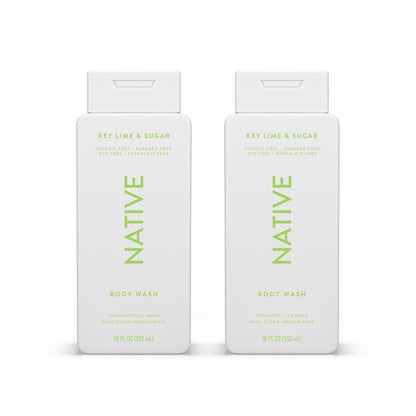 HOTNative Clean Body Wash, Gentle & pH-balanced for Sensitive Skin, 24-Hr Freshness for Men & Women, Vegan & Cruelty-Free, Free of Sulfates, Parabens & Phthalates, Sea Salt & Cedar, 18 fl oz