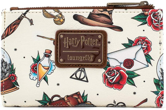 HOTLoungefly Harry Potter Tattoo Print Faux Leather Bi-fold Wallet | Tattoo Print