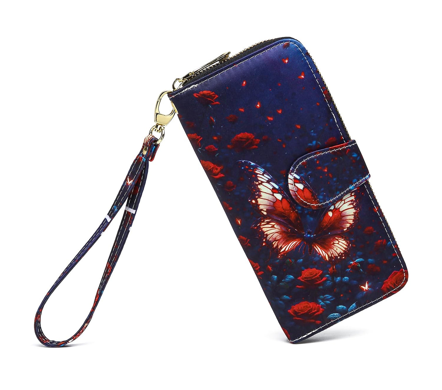 HOTWomen Wallet Card RFID For Womens Holder Blocking Credit Small Zipper Purse Pocket Bifold Slim Coin ID Ladies Wristlet Clutch Large Capacity Window Case Travel Zip Women's