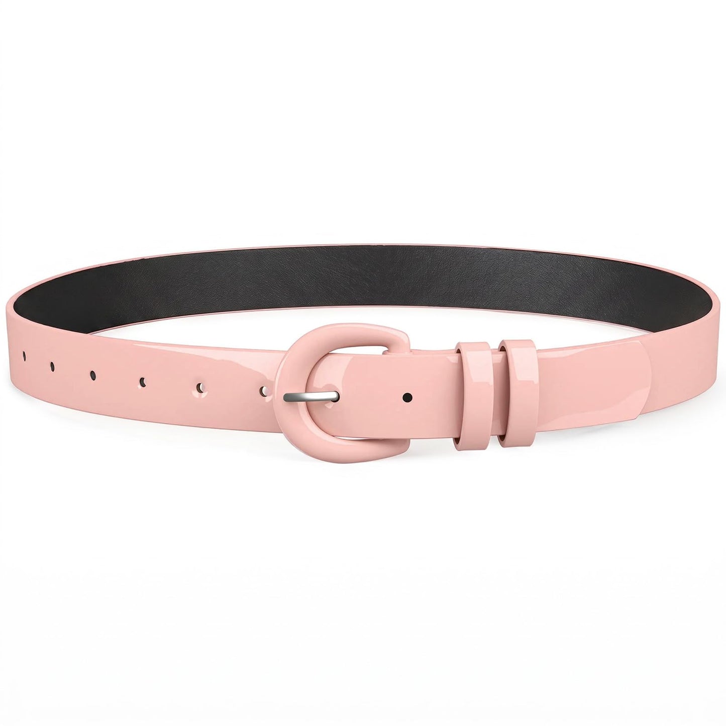 HOTJASGOOD Women Patent Leather Belt for Jeans Pants Vintage 50s Women Belt for Dress