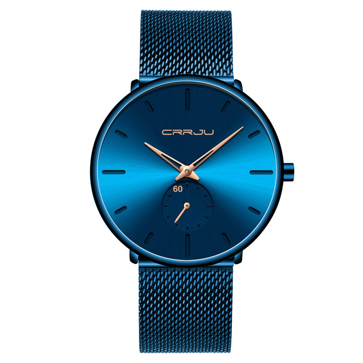HOTMens Watches Ultra-Thin Minimalist Waterproof - Fashion Wrist Watch for Men Unisex Dress with Stainless Steel Mesh Band