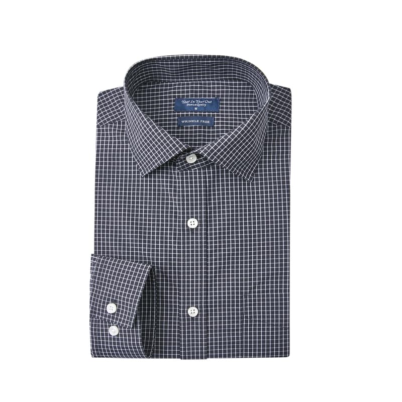 HOTYear In Year Out Wrinkle Free Dress Shirt for Men Regular Fit Long Sleeve Wrinkle Resistant Shirt