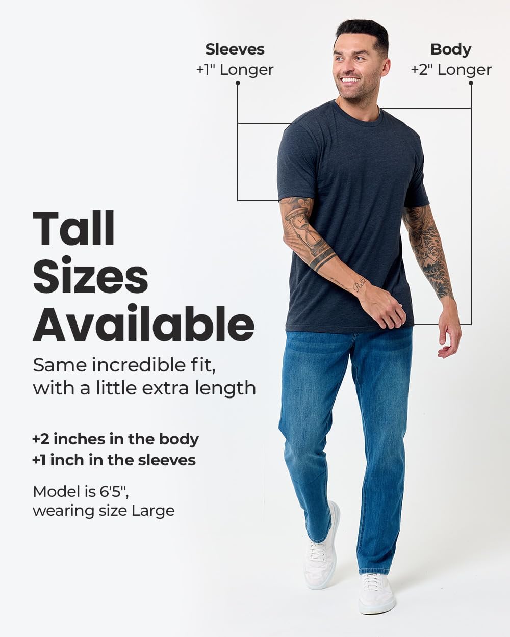 HOTMens T Shirts Soft Cotton Crew Neck Athletic Fit Casual Tees S-4XL | Soft cotton blend casual tee shirts with 4-way stretch - tag-free athletic fit for gym, work & casual wear. A go-to gift.