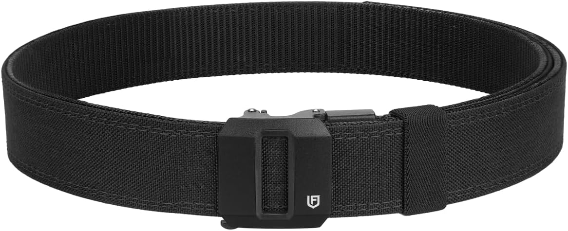 HOTFAIRWIN Tactical Gun Belt, Ratchet CCW EDC Stiff Heavy Duty Work 1.5" Battle Concealed Carry Rigid Patented Nylon Men Belts