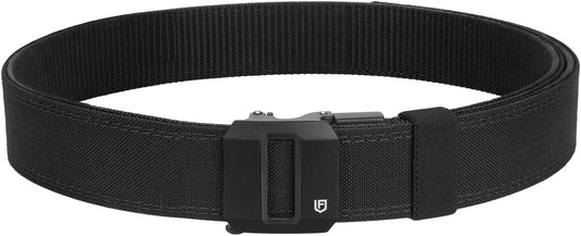 HOTFAIRWIN Tactical Gun Belt, Ratchet CCW EDC Stiff Heavy Duty Work 1.5" Battle Concealed Carry Rigid Patented Nylon Men Belts