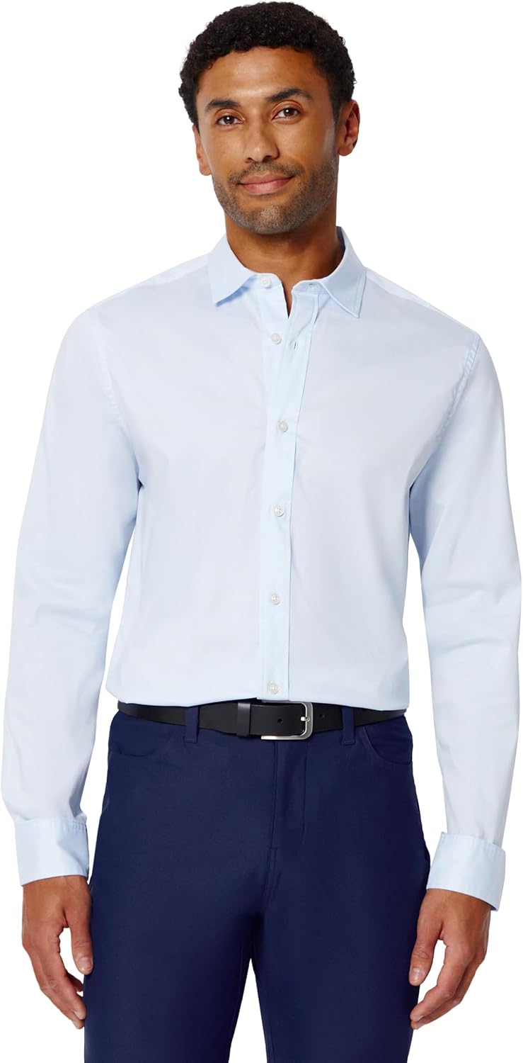 HOTAmazon Essentials Men's Slim Fit Stretch Wrinkle Free Spread Collar Dress Shirt