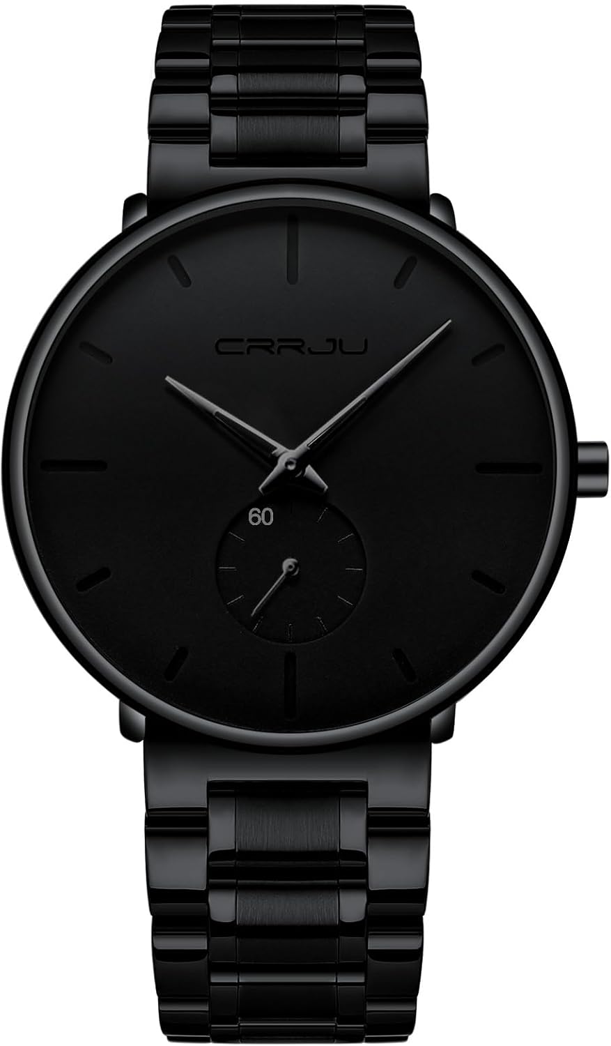 HOTMens Watches Ultra-Thin Minimalist Waterproof-Fashion Wrist Watch for Men Unisex Dress with Stainless Steel Band-Black Hands