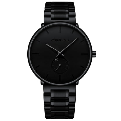 HOTMens Watches Ultra-Thin Minimalist Waterproof-Fashion Wrist Watch for Men Unisex Dress with Stainless Steel Band-Black Hands