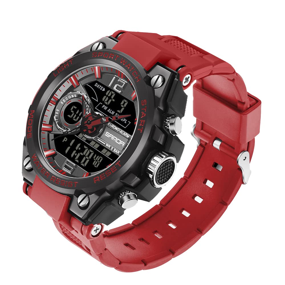 HOTKXAITO Men's Watches Sports Outdoor Waterproof Military Watch Date Multi Function Tactics LED Alarm Stopwatch