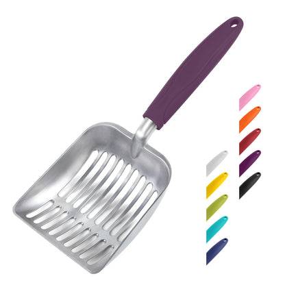 HOTWePet Cat Litter Scoop, Aluminum Alloy Sifter, Kitty Metal Scooper, Deep Shovel, Long Handle, Poop Sifting, Kitten Pooper Lifter, Durable, Heavy Duty, for Litter Box