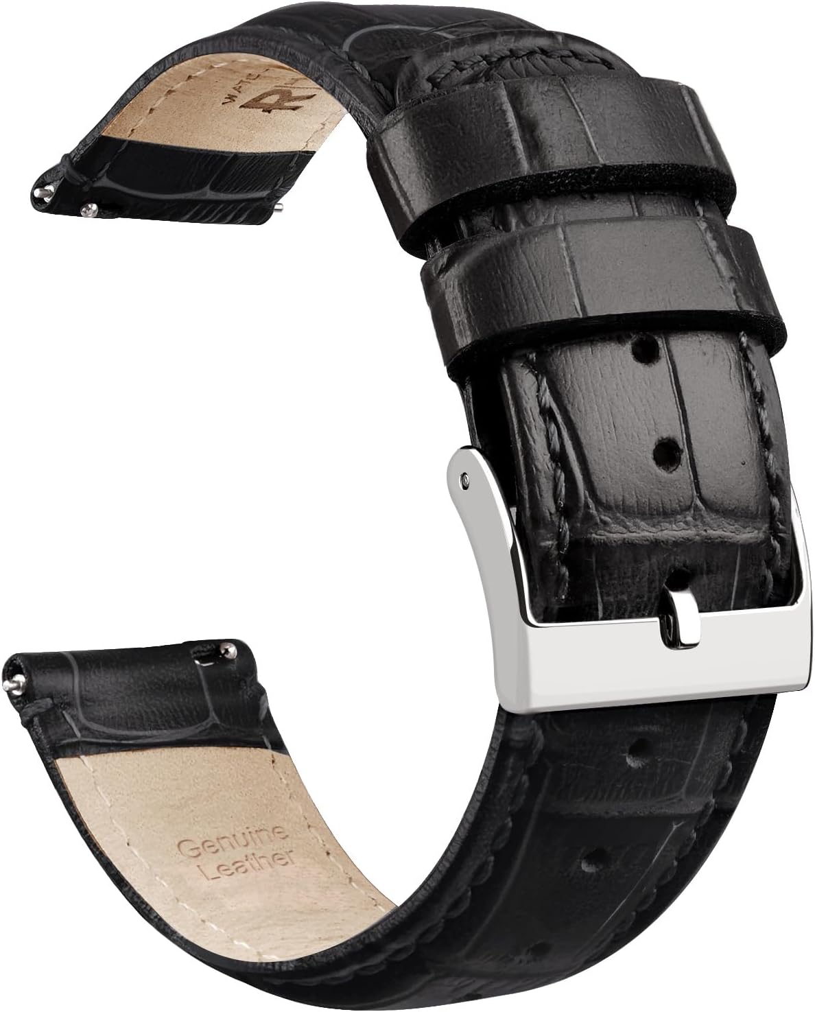 HOTRitche Christmas Gift Quick Release Leather Watch Bands Genuine Leather Watch Strap for Samsung Galaxy Watch 6 Band Classic 43mm 47mm 40mm 44mm 18mm, 20mm or 22mm for Men and Women, White Elephant Gifts, Stocking Stuffers for Men
