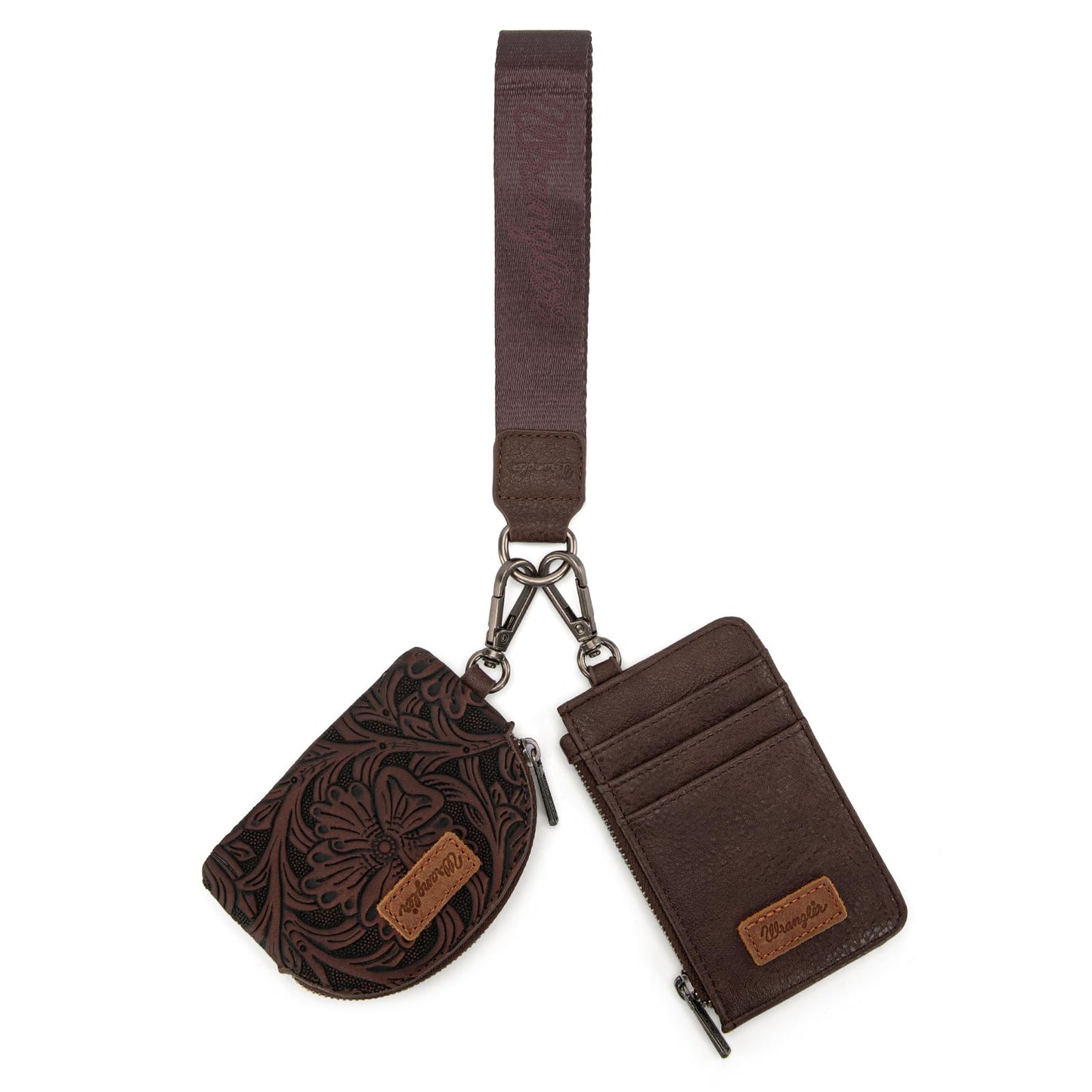 HOTWrangler Keychain Wristlet Wallets for Women Western Dual Pouch Wristlet Credit Card Holder Wallet