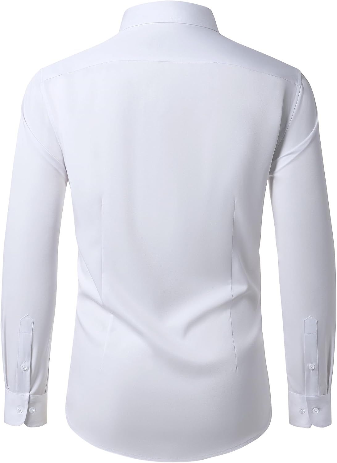 HOTMen's Dress Shirts Long Sleeve Stretch Wrinkle Free Wedding Formal Business Button Down Shirt