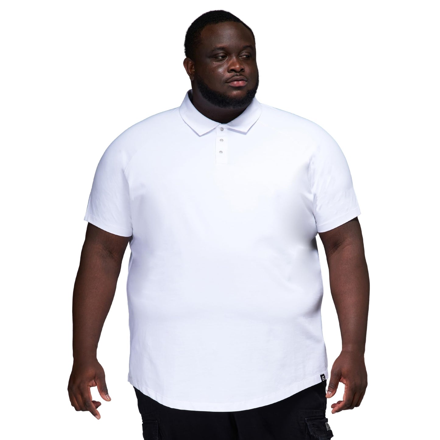 HOTSTRONGSIZE Big and Tall Polo Shirts for Men – Golf Shirt with Snap Buttons | Longer Length Shirt with Curved Hem