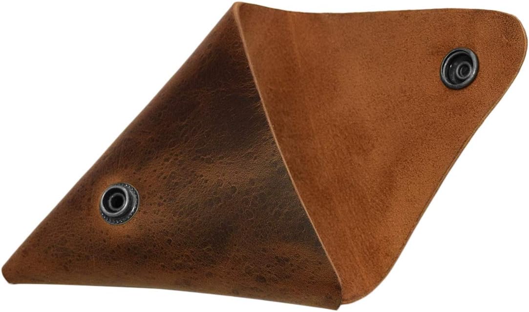HOTHide & Drink, Leather Triangle Coin Pouch/Wallet/Purse/Case/Holder/SD Cards/USB Flash/Cash/Cords, Handmade :: Bourbon Brown