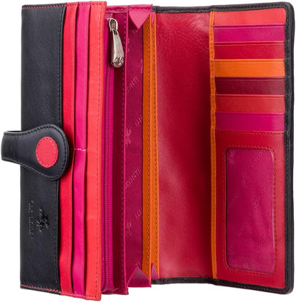 HOTVisconti P2 Neptune Soft Womans' Leather Wallet/Purse with Polka Dots (Very Berry)