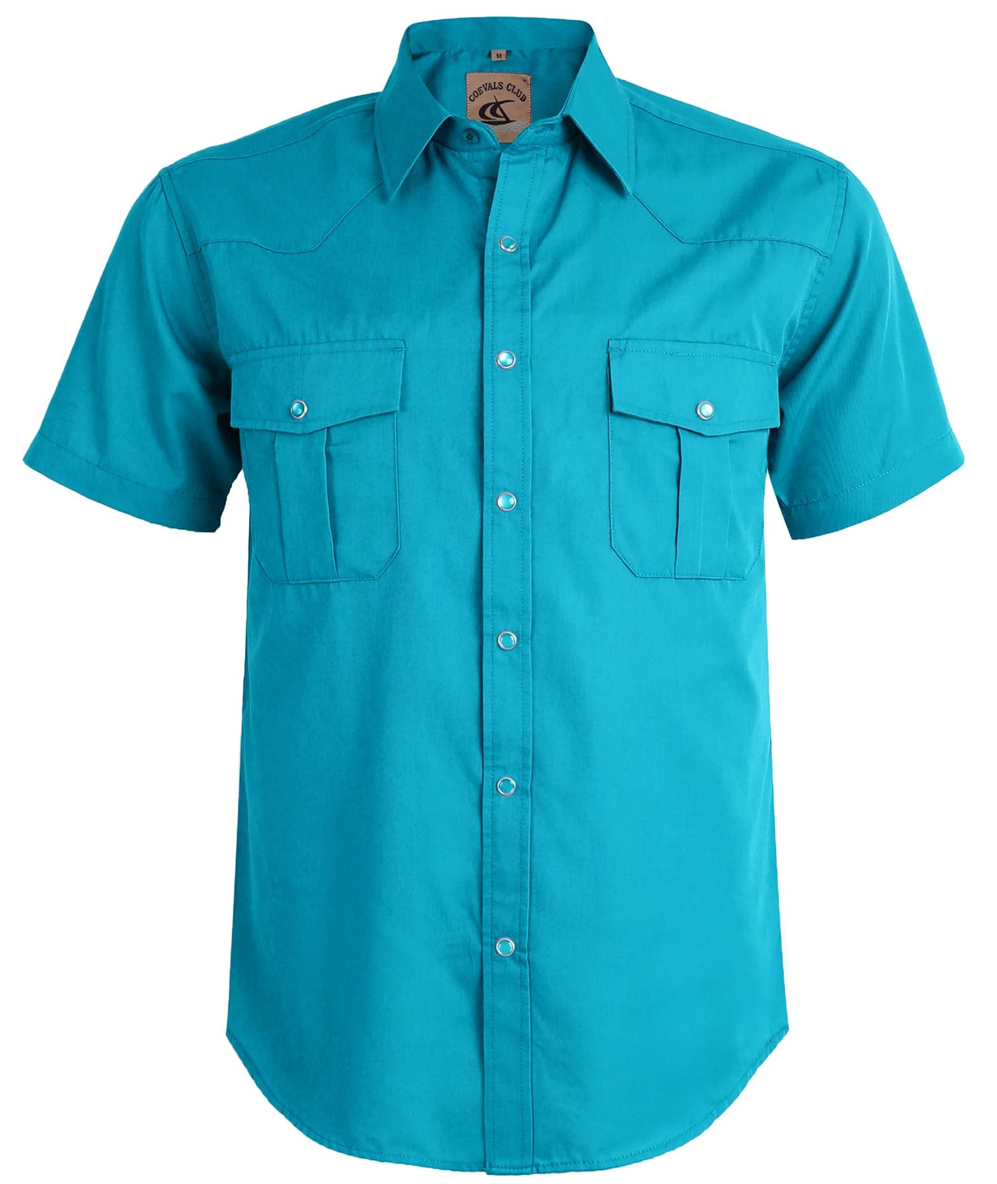 HOTCOEVALS CLUB Men's Western Cowboy Short Sleeve Pearl Snap Casual Plaid Work Shirts