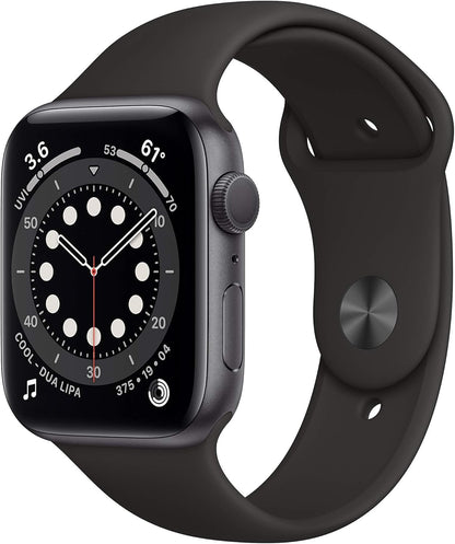 HOTApple Watch Series 6 (GPS, 44mm) - Space Gray Aluminum Case with Black Sport Band (Renewed)