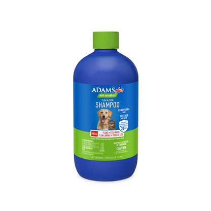 HOTADAMS Plus Flea & Tick Shampoo with Precor for Dogs, Cats, Puppies & Kittens, Flea Shampoo to Treat Infestations, Kills Ticks, Fleas, Flea Eggs & Lice, Cleans and Conditions Coat, 12 Ounces