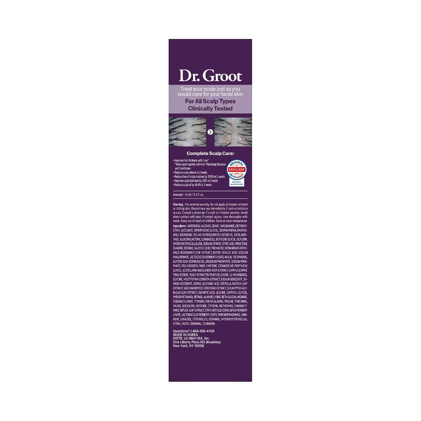 HOTDr. Groot Award-Winning Hair Thickening Serum for Hair Loss, Thinning Hair, Korean Hair Care, Scalp Treatment, Clinically Tested, Thicker, Reduces Oil, Roll On