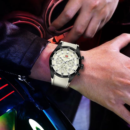 HOTMINI Focus Men Watches Unique Casual Wristwatch (Chronograph/Waterproof/Luminous/Calendar/24 Hours) Silicon Band Fashion Watches for Men