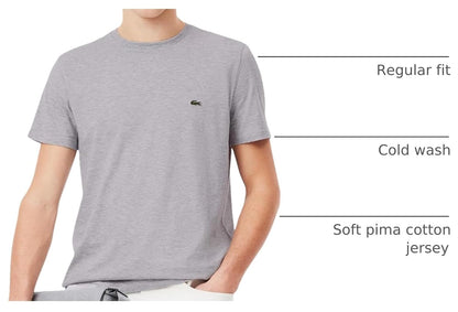 HOTLacoste Men's Short Sleeve Pima Jersey Crew Neck Tee
