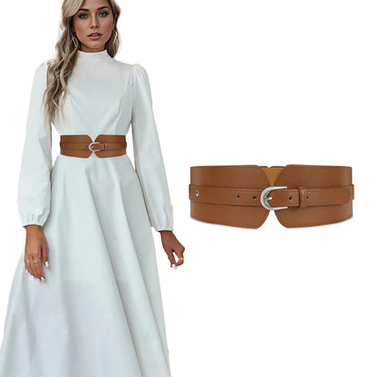 HOTSUOSDEY Womens Wide Elastic Waist Belt for Dress Ladies Stretch Cinch Belt for Women