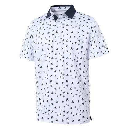 HOTGolf Shirts for Men Dry Fit Short Sleeve Print Performance Moisture Wicking Polo Shirt