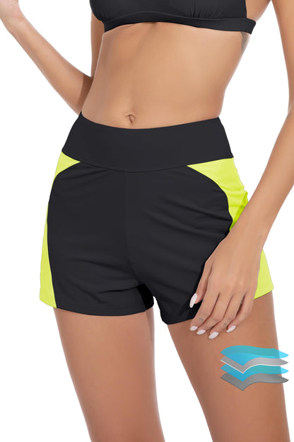 HOTBeautikini Period Swimwear Menstrual Leakproof Swim Shorts Quick Dry 3" High Waist Bathing Suit Bottoms for Teen Girls Women